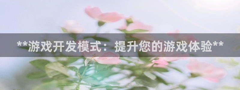 沐鸣娱乐：**游戏开发模式：提升您的游戏